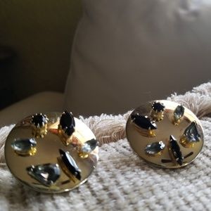 Vintage etruscan muti stones earrings